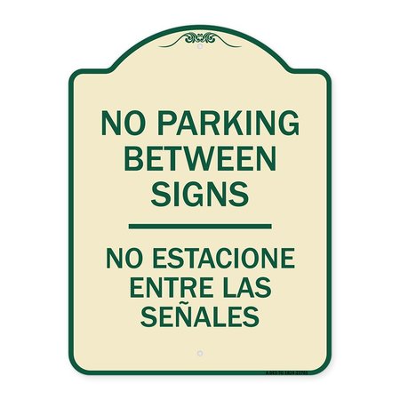 SIGNMISSION No Parking Between Signs No Estacione Entre Las Senales Heavy-Gauge Alum, 24" x 18", TG-1824-23761 A-DES-TG-1824-23761